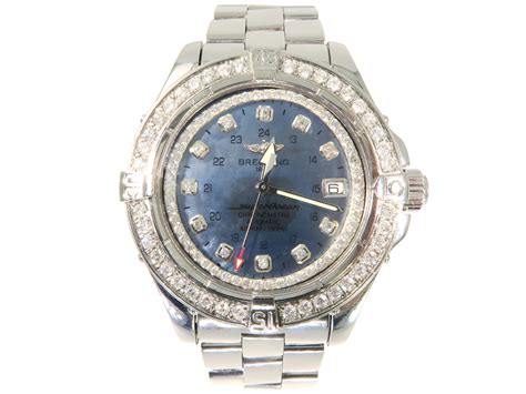 breitling blauwe plaat diamant|breitling superocean 44 watch.